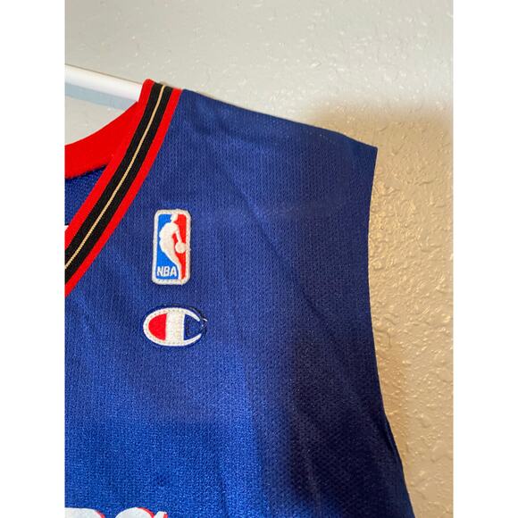 Champion XL Authentic Athletic Apparel Blue Red Jersey Iverson 3 Sixers NBA - Picture 3 of 7